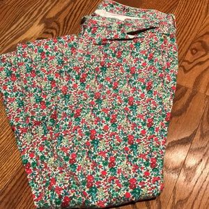 Jcrew Toothpick Floral Ankle Pants